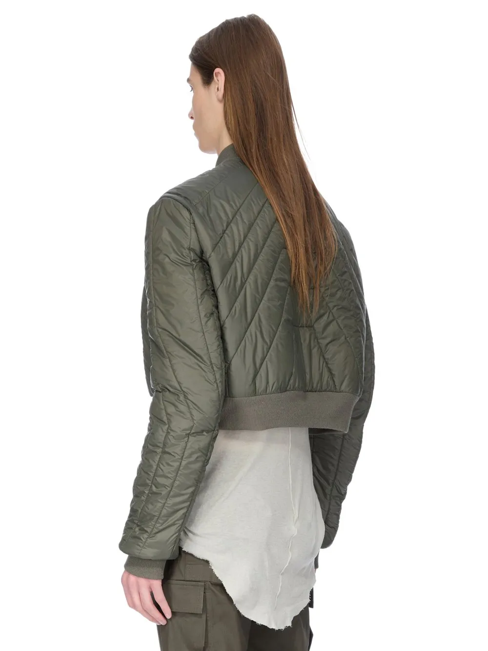 Rick Owens Concordians Quilted Flight Jkt In Bosco Light Nylon.