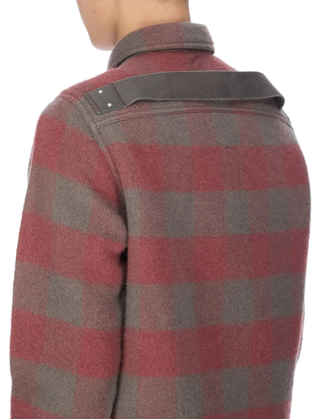 Rick Owens Concordians Outershirt In Rosewood Plaid Jumbo Plaid