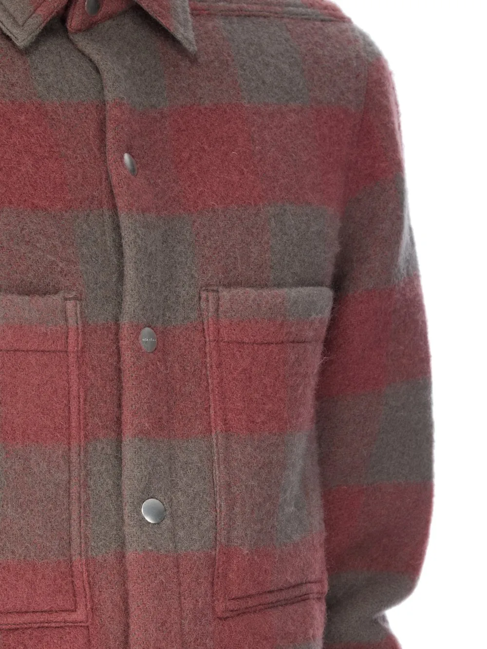 Rick Owens Concordians Outershirt In Rosewood Plaid Jumbo Plaid