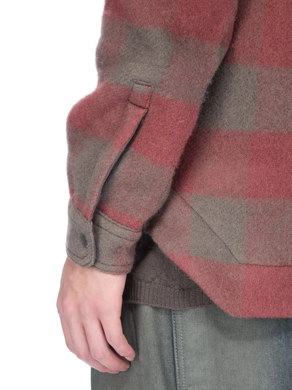 Rick Owens Concordians Outershirt In Rosewood Plaid Jumbo Plaid