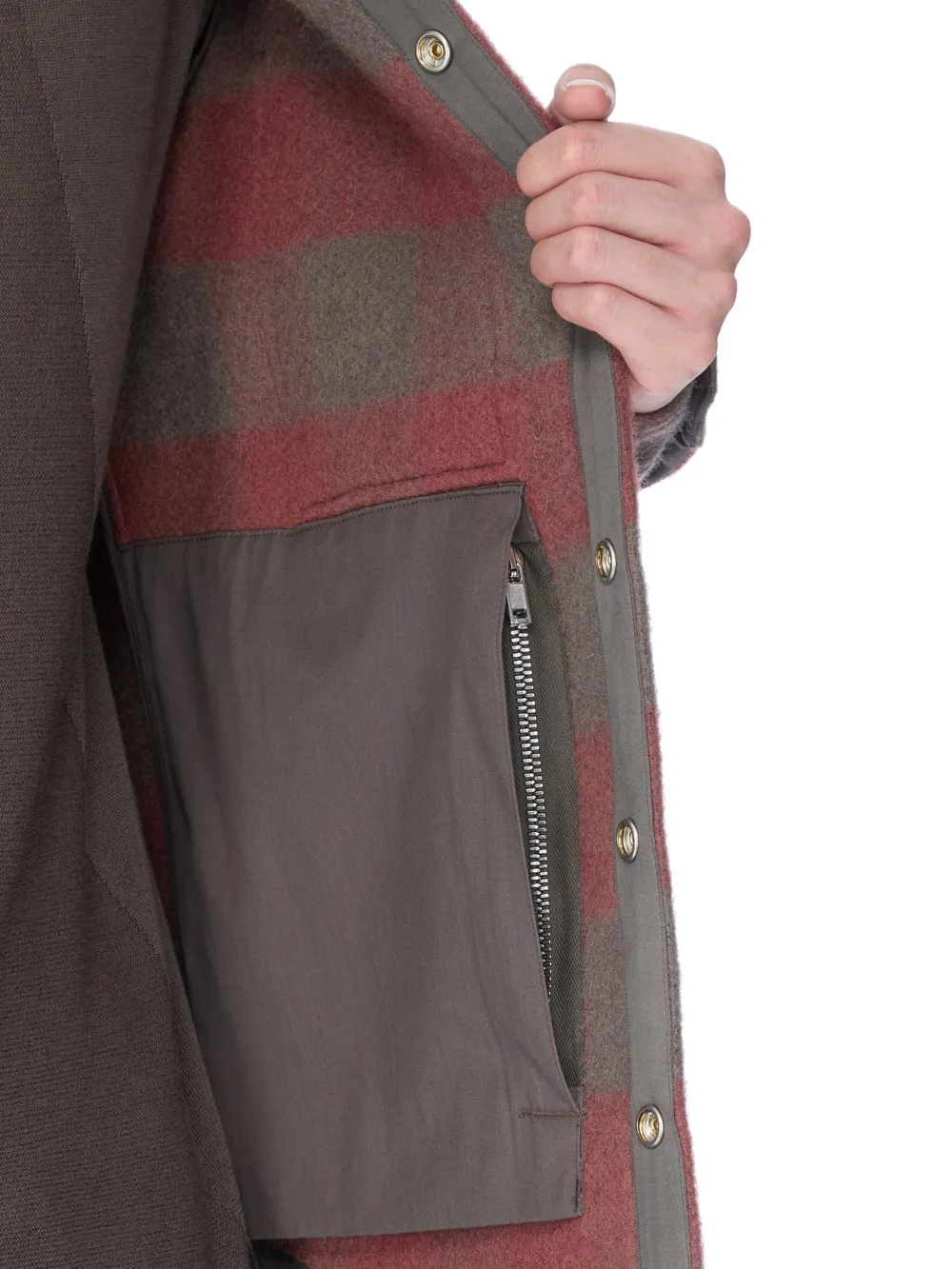 Rick Owens Concordians Outershirt In Rosewood Plaid Jumbo Plaid