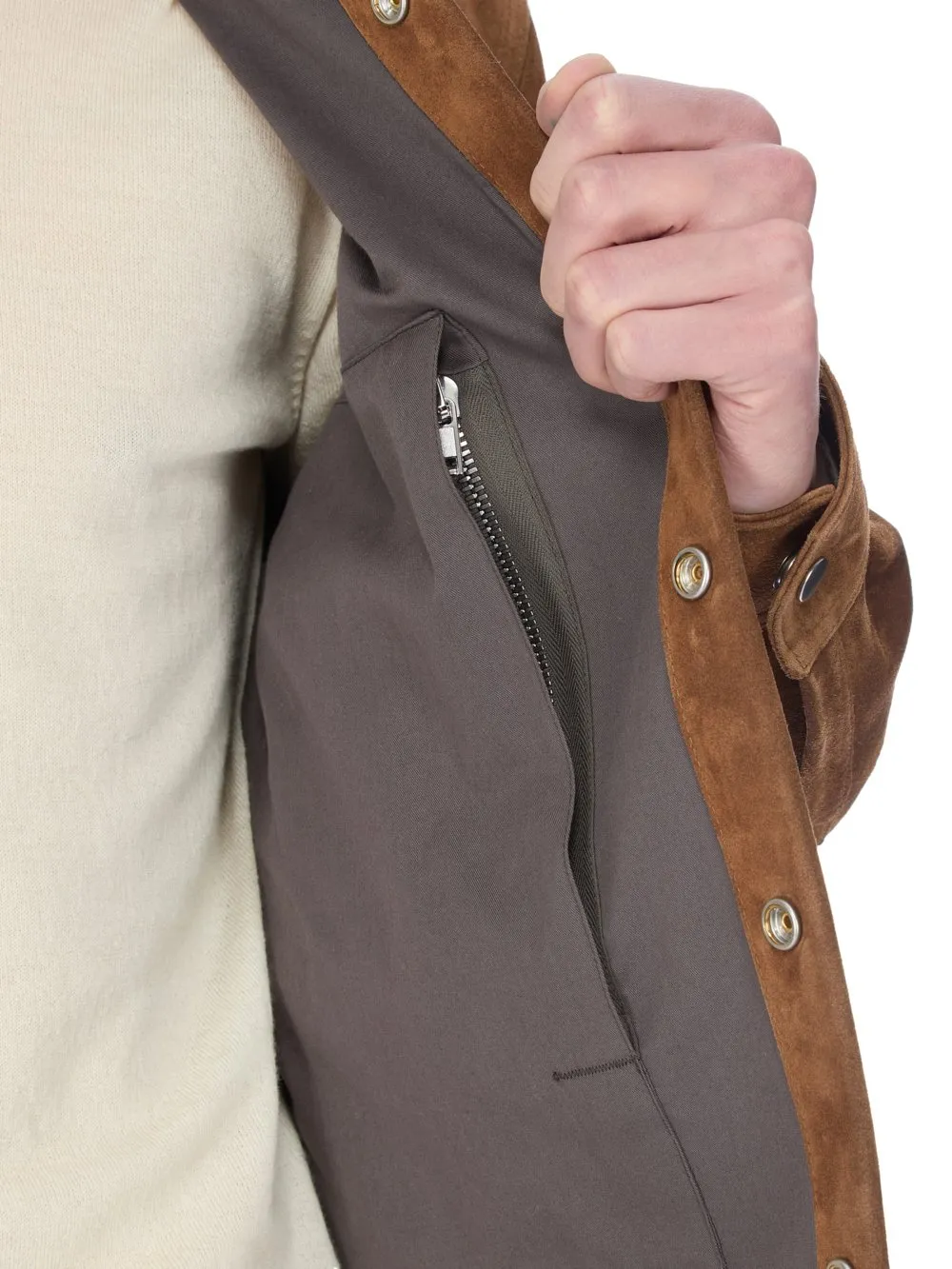 Rick Owens Concordians Outershirt In Chestnut Suede Leather