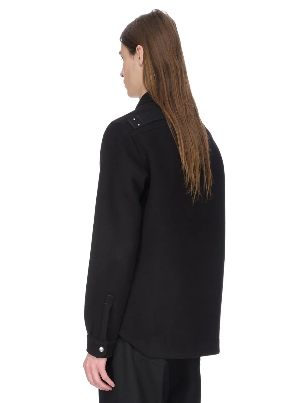 Rick Owens Concordians Outershirt In Black Melton