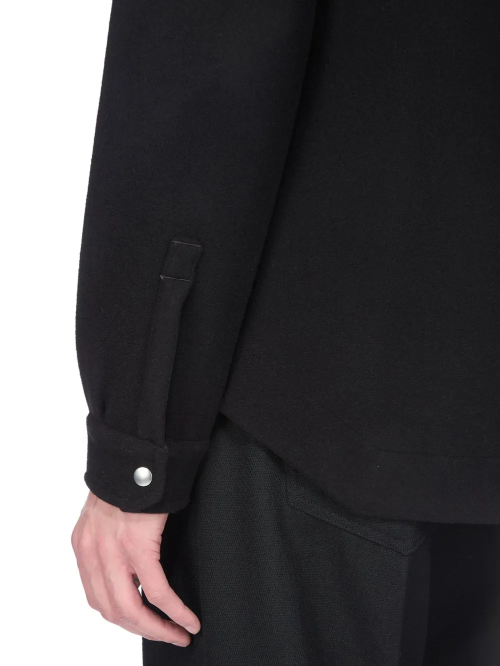 Rick Owens Concordians Outershirt In Black Melton