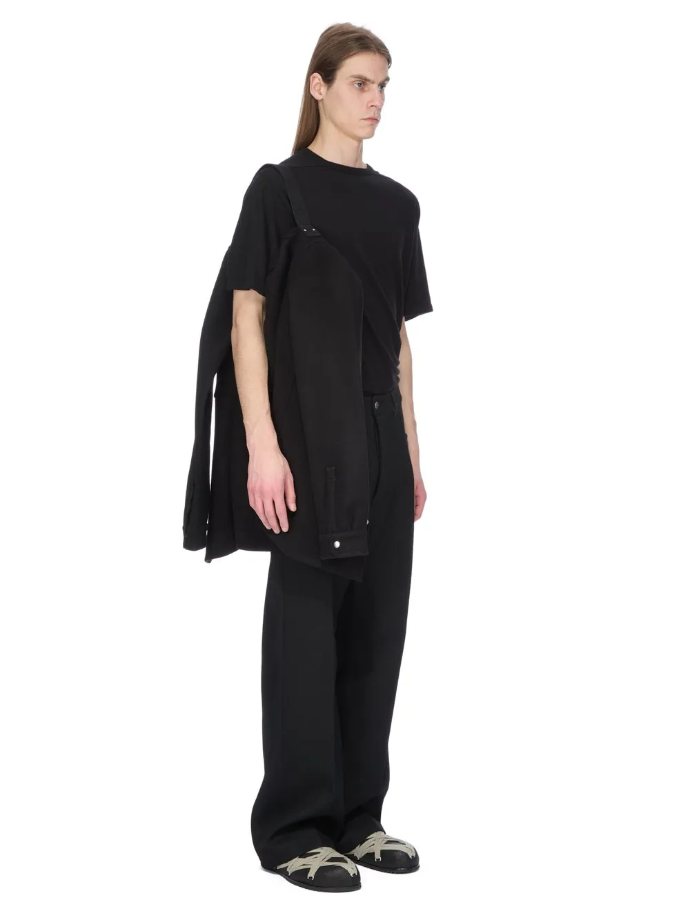 Rick Owens Concordians Outershirt In Black Melton