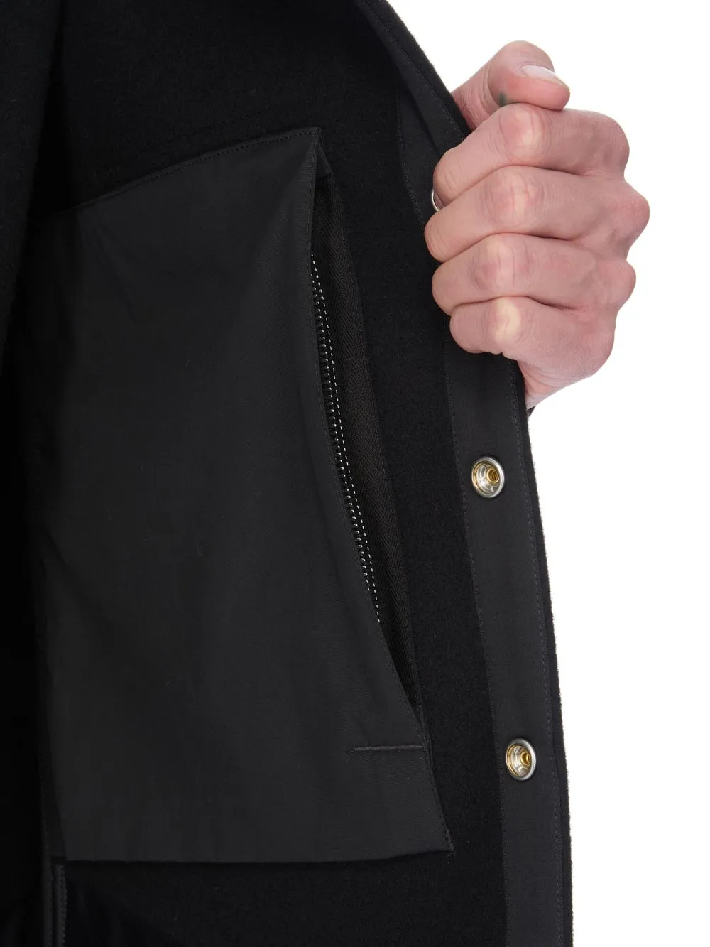 Rick Owens Concordians Outershirt In Black Melton