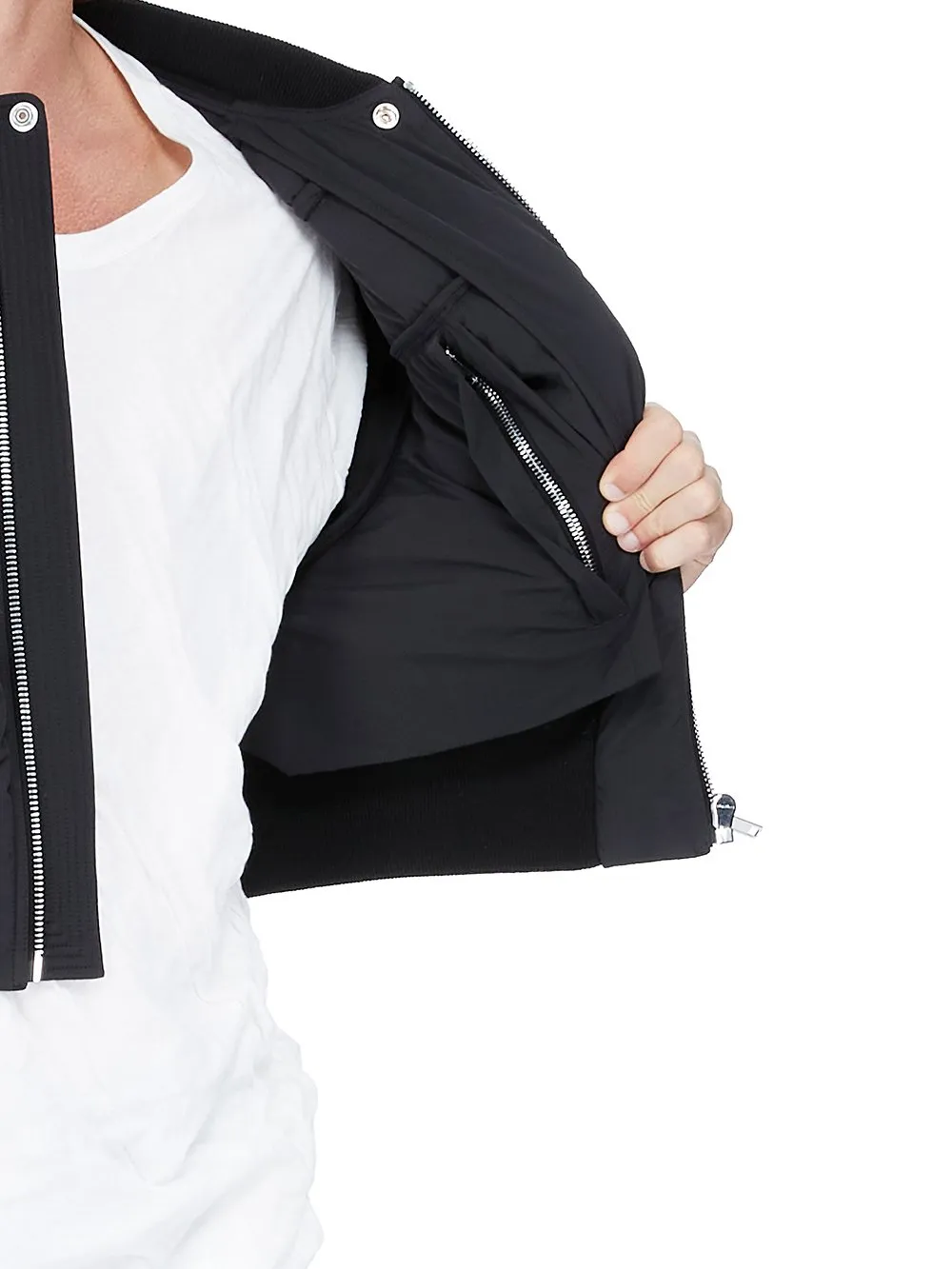 Rick Owens Concordians Girdered Bomber In Black Matte Nylon