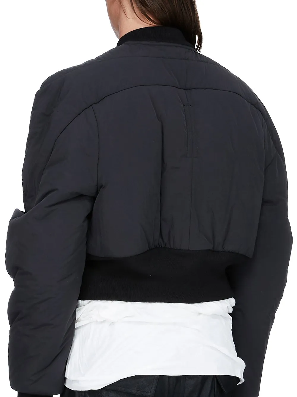 Rick Owens Concordians Girdered Bomber In Black Matte Nylon