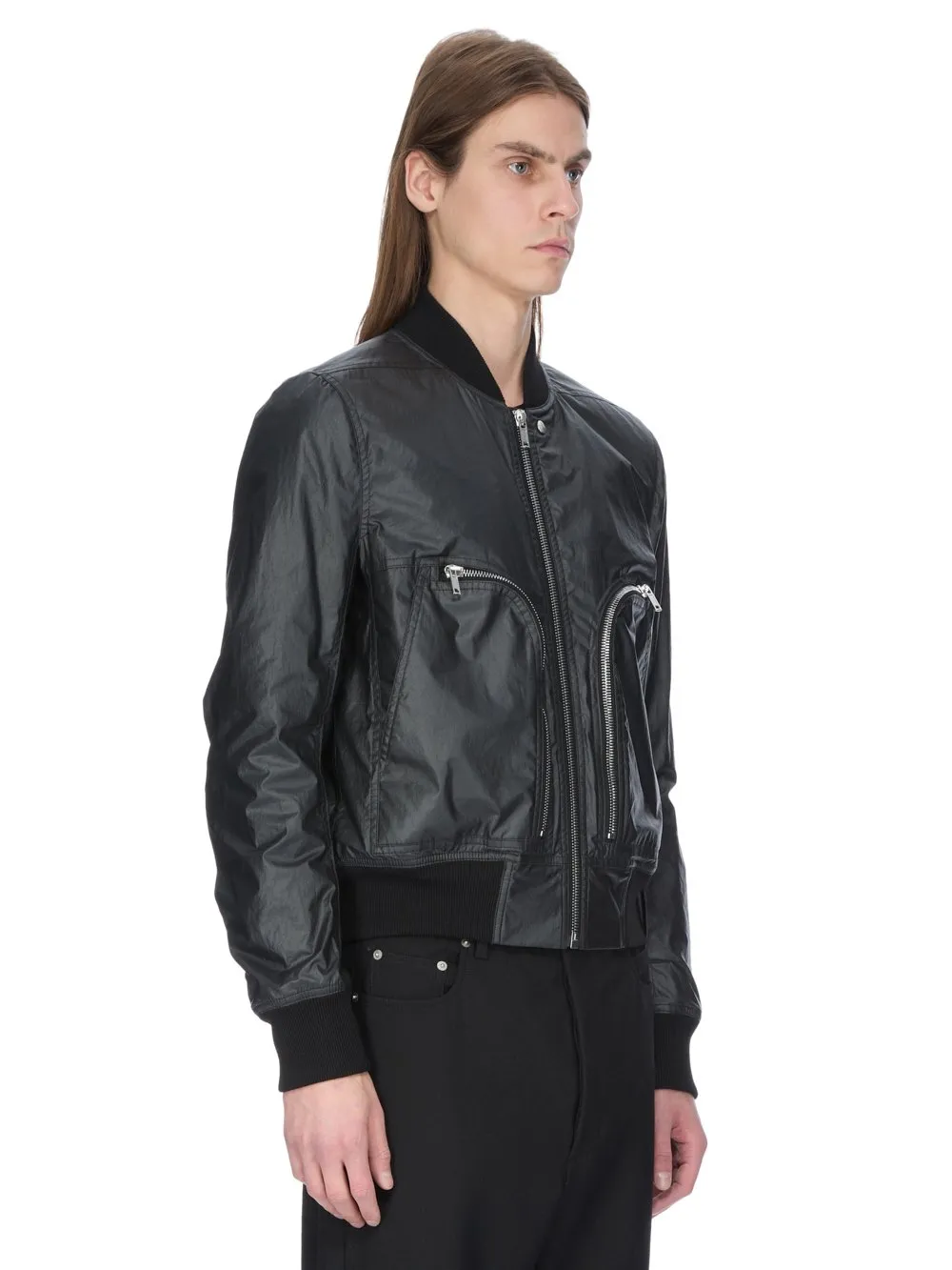 Rick Owens Concordians Bauhaus Flight In Black Coated Poplin