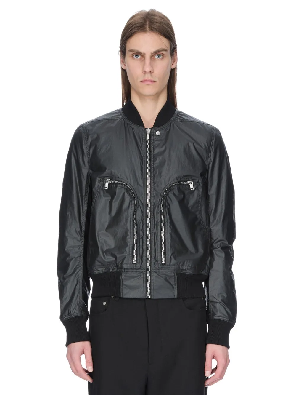 Rick Owens Concordians Bauhaus Flight In Black Coated Poplin