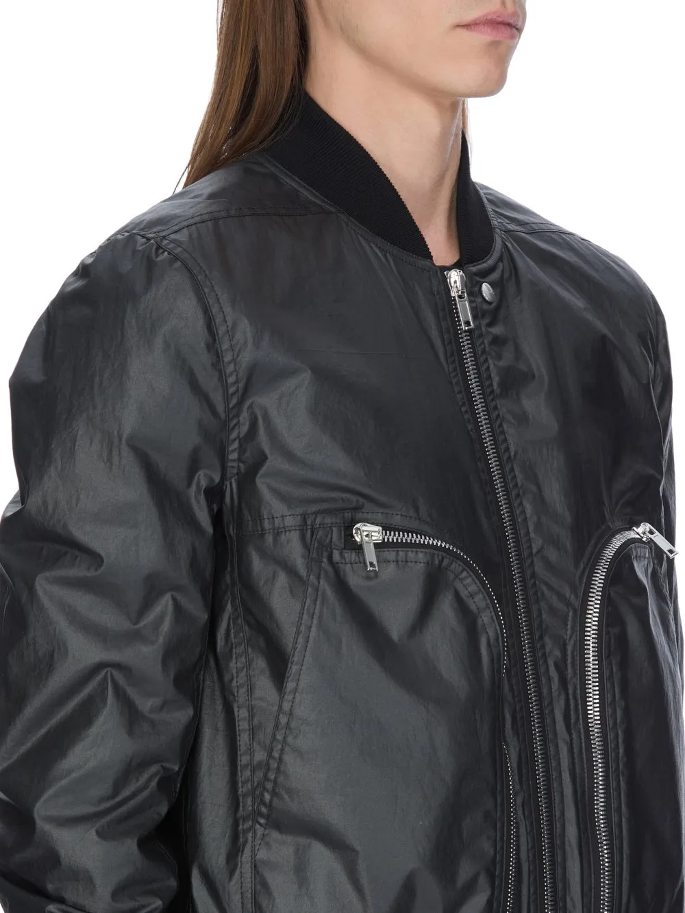 Rick Owens Concordians Bauhaus Flight In Black Coated Poplin