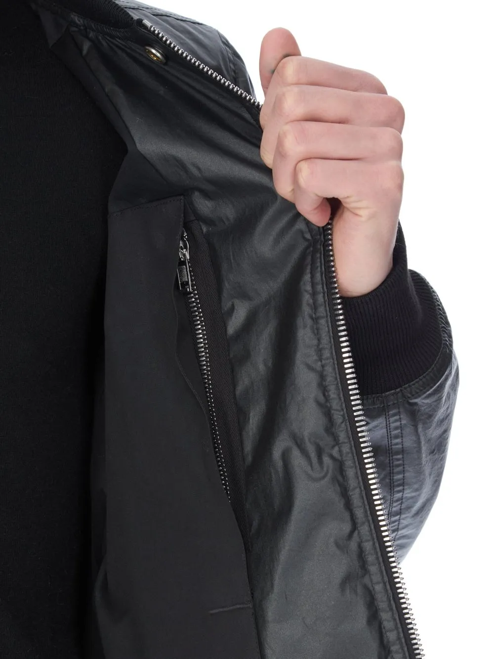 Rick Owens Concordians Bauhaus Flight In Black Coated Poplin