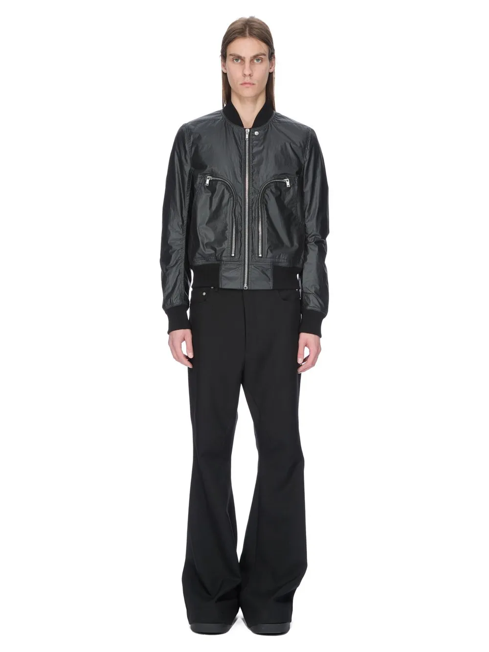 Rick Owens Concordians Bauhaus Flight In Black Coated Poplin