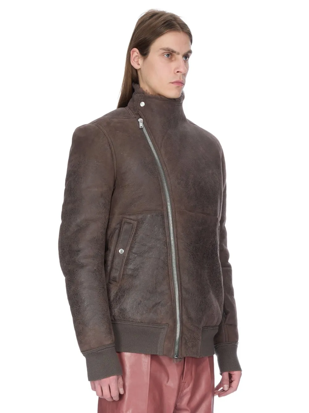 Rick Owens Concordians Hollywood Flight In Darkdust Curly Shearling