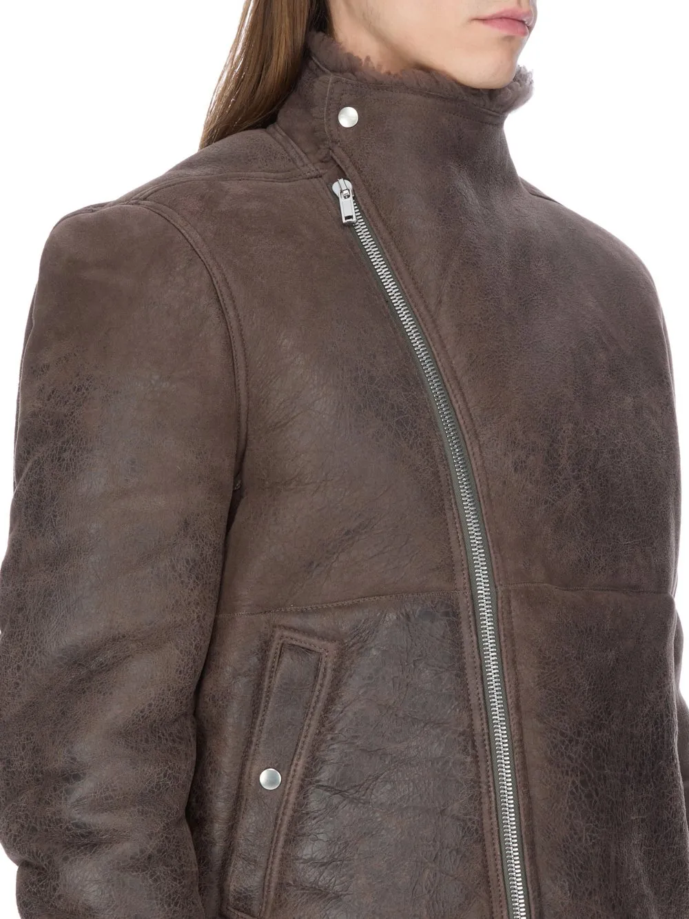 Rick Owens Concordians Hollywood Flight In Darkdust Curly Shearling
