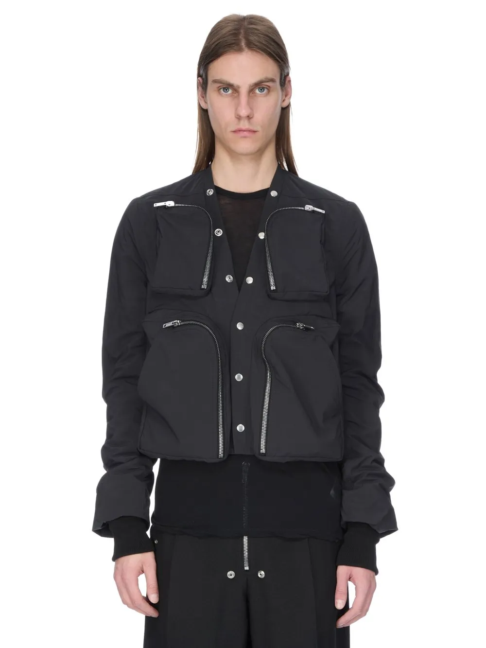 Rick Owens Concordians Cargo Jkt In Black Matte Nylon