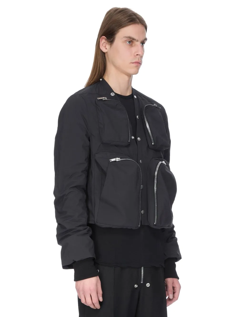 Rick Owens Concordians Cargo Jkt In Black Matte Nylon