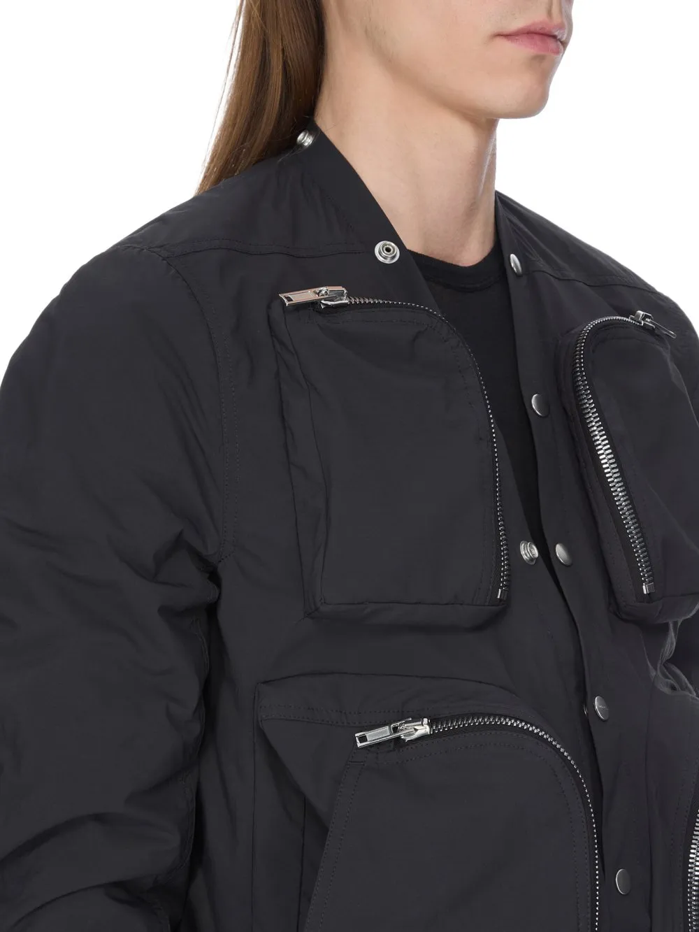 Rick Owens Concordians Cargo Jkt In Black Matte Nylon