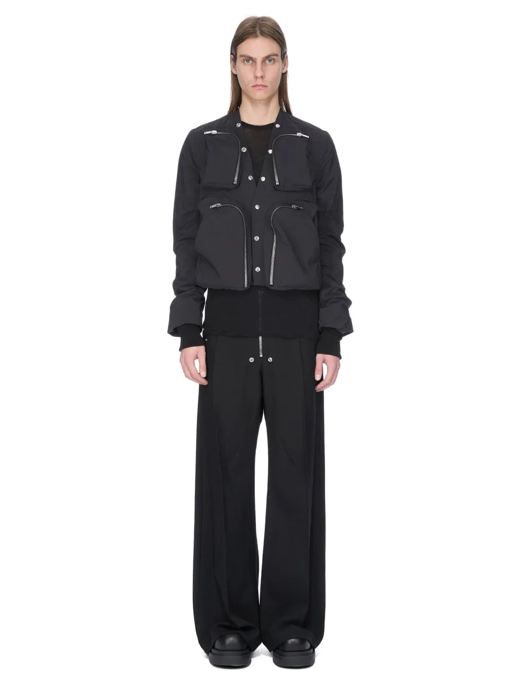 Rick Owens Concordians Cargo Jkt In Black Matte Nylon