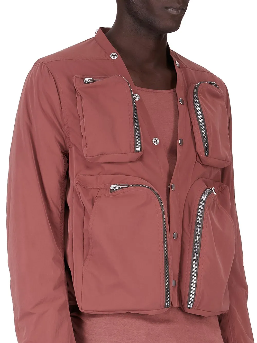 Rick Owens Concordians Cargo Jkt In Rosewood Matte Nylon.