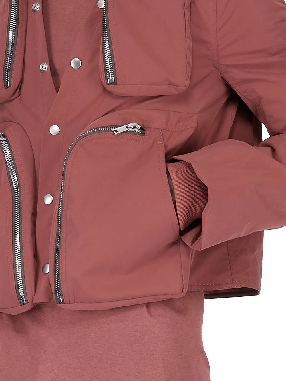 Rick Owens Concordians Cargo Jkt In Rosewood Matte Nylon.