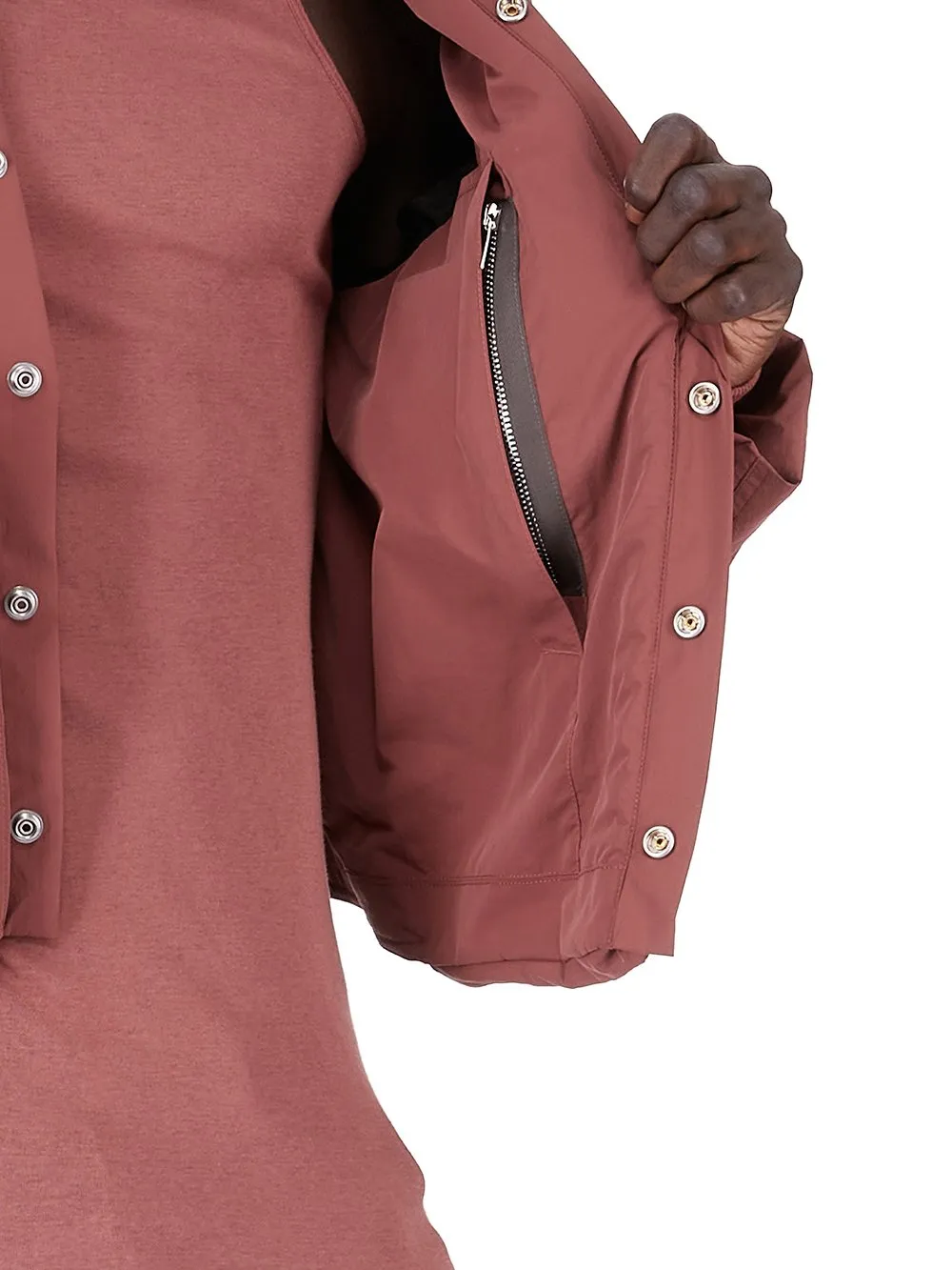 Rick Owens Concordians Cargo Jkt In Rosewood Matte Nylon.