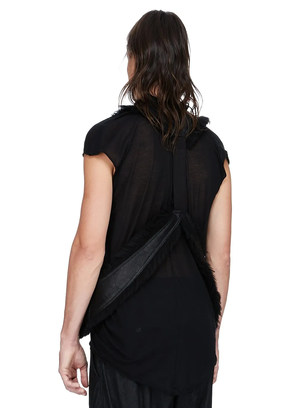 Rick Owens Concordians Bauhaus Vest In Black Curly Shearling