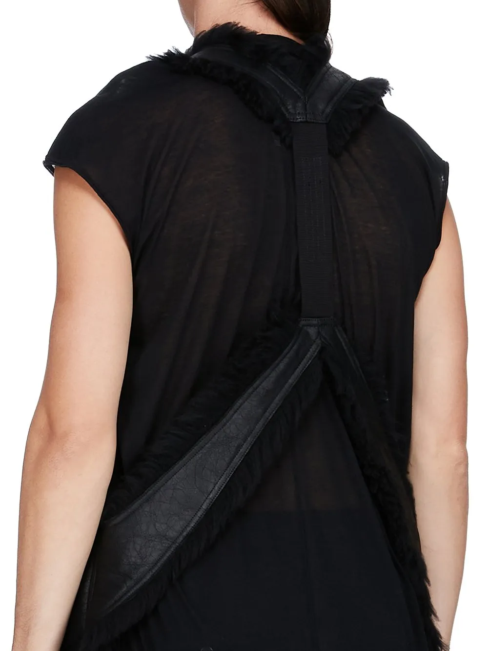 Rick Owens Concordians Bauhaus Vest In Black Curly Shearling