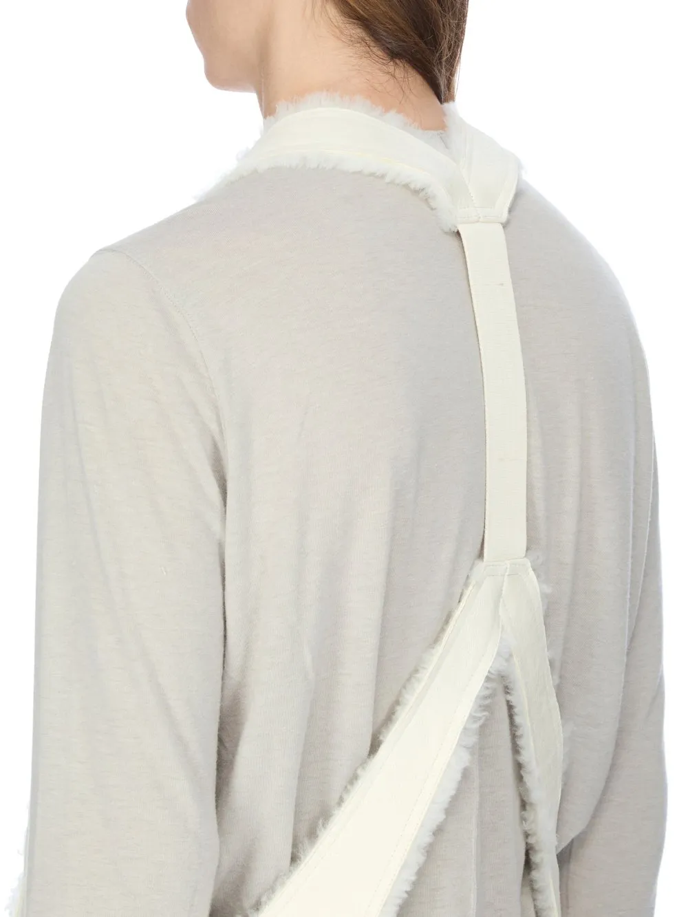 Rick Owens Concordians Bauhaus Vest In Milk Albino Shearling