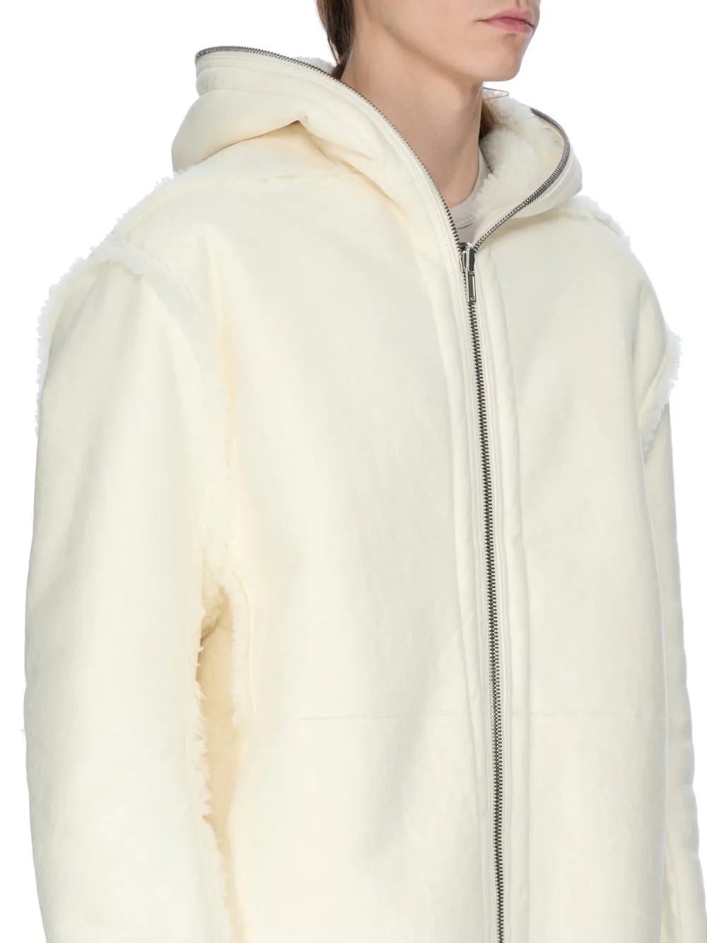 Rick Owens Concordians Gimp Mac Cropped In Albino Shearling