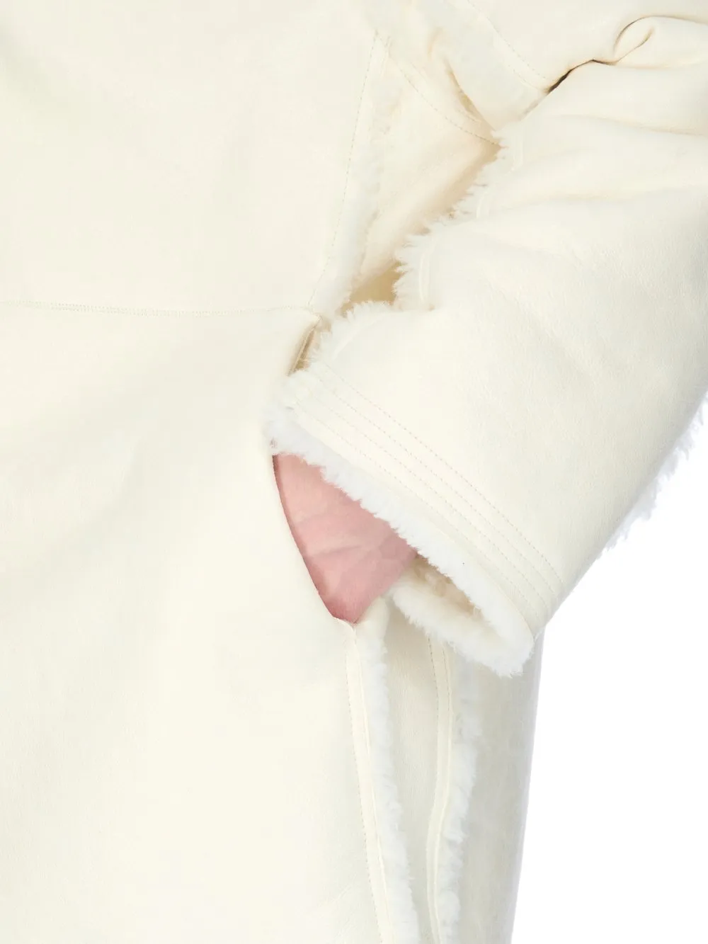 Rick Owens Concordians Gimp Mac Cropped In Albino Shearling