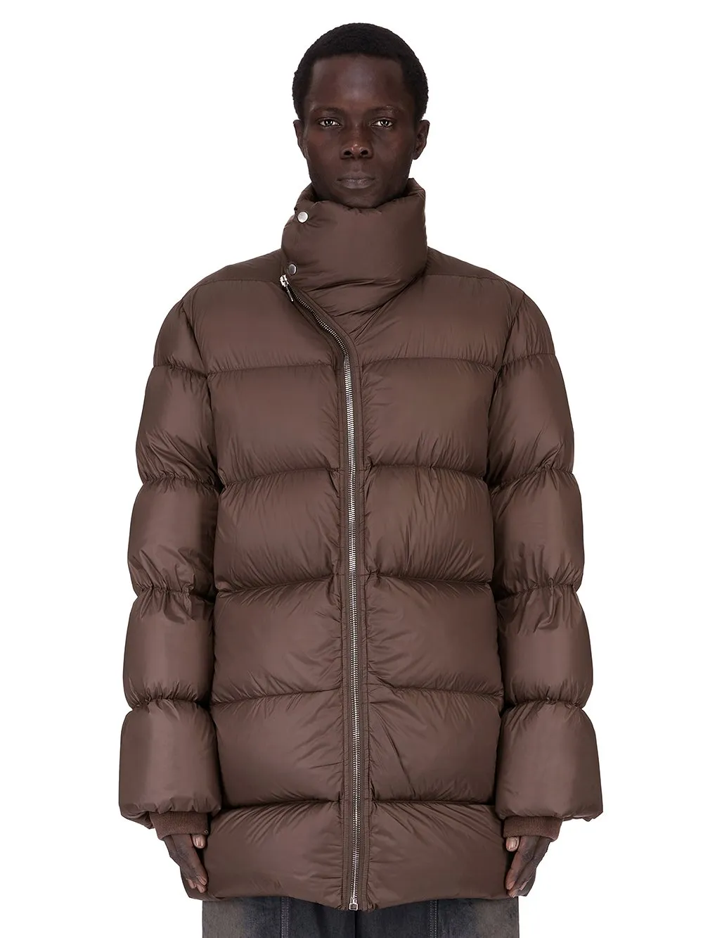 Rick Owens Concordians Turtle Coat In Drkdust Light Nylon.