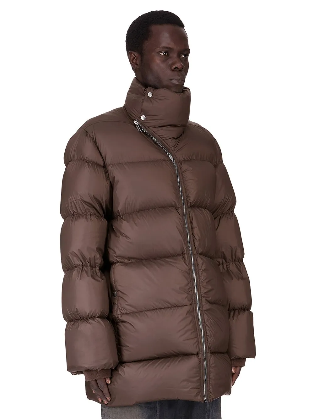 Rick Owens Concordians Turtle Coat In Drkdust Light Nylon.