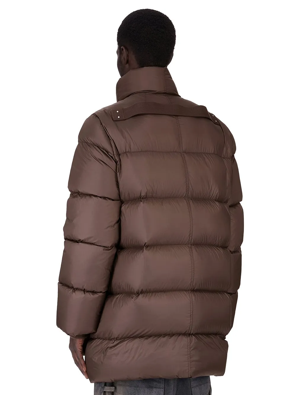 Rick Owens Concordians Turtle Coat In Drkdust Light Nylon.