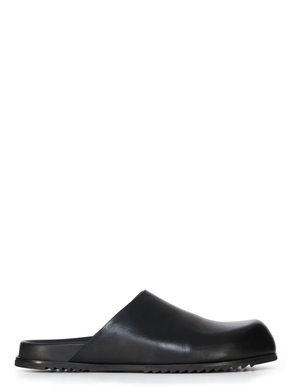 Rick Owens Concordians Mule Granola In Black Groppone Cow Leather