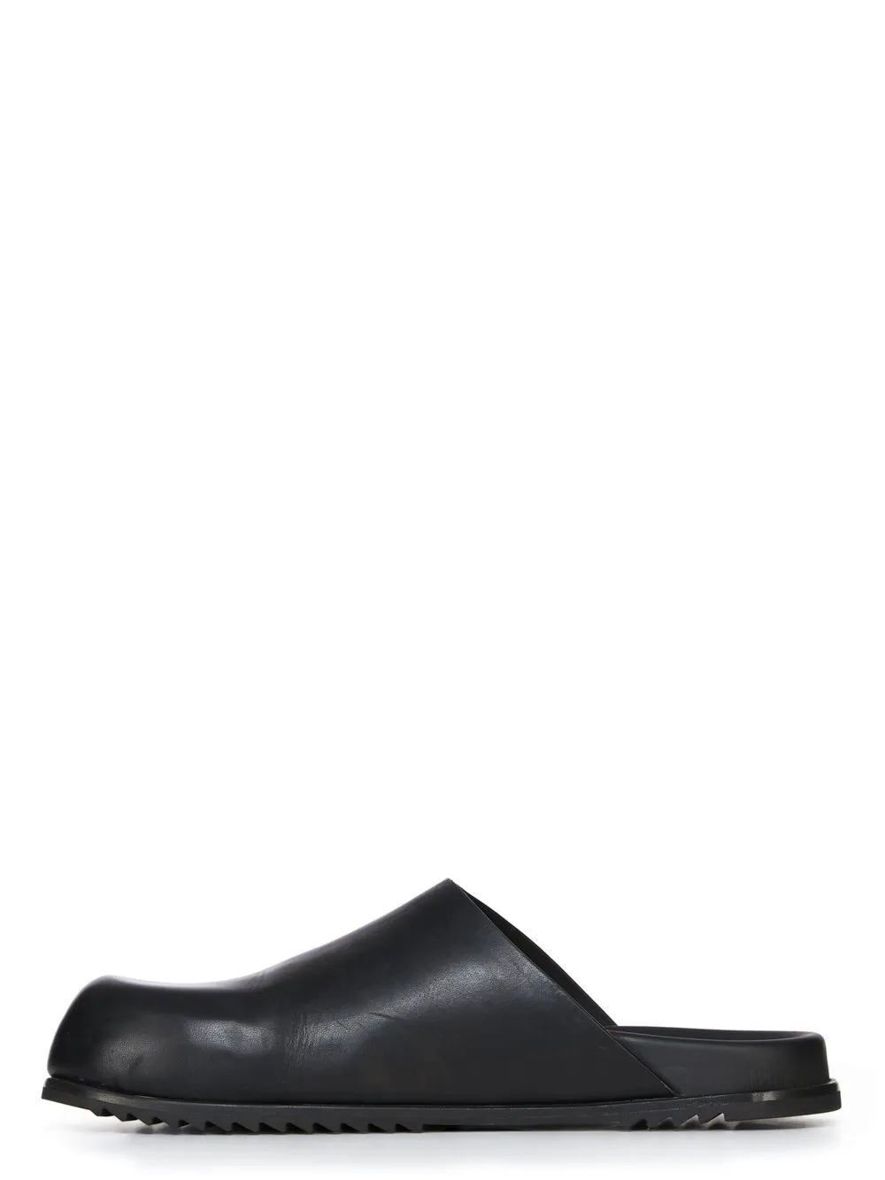 Rick Owens Concordians Mule Granola In Black Groppone Cow Leather