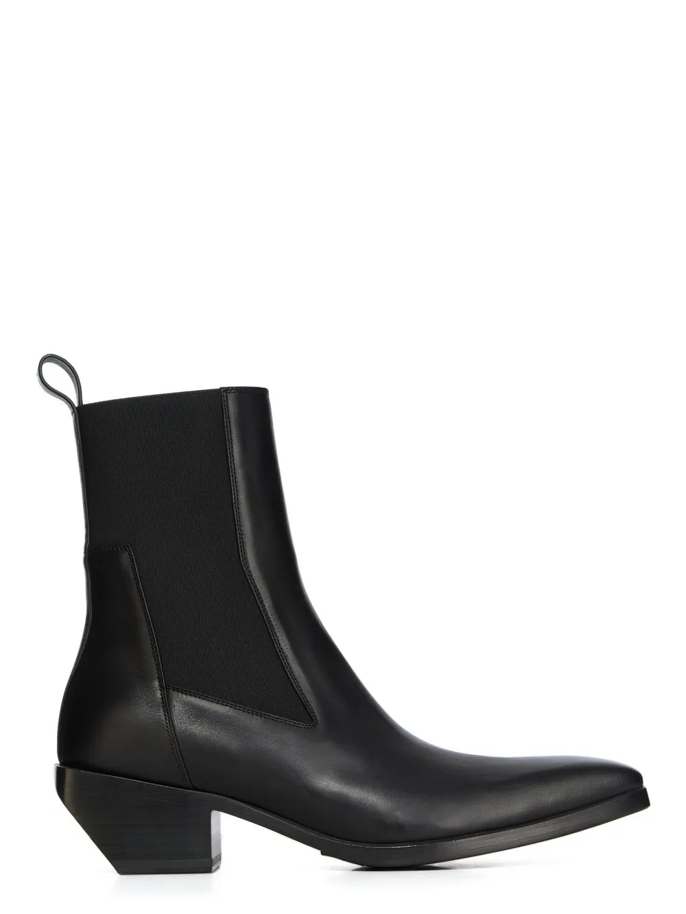 Rick Owens Concordians Heeled Sliver In Black Washed Calf