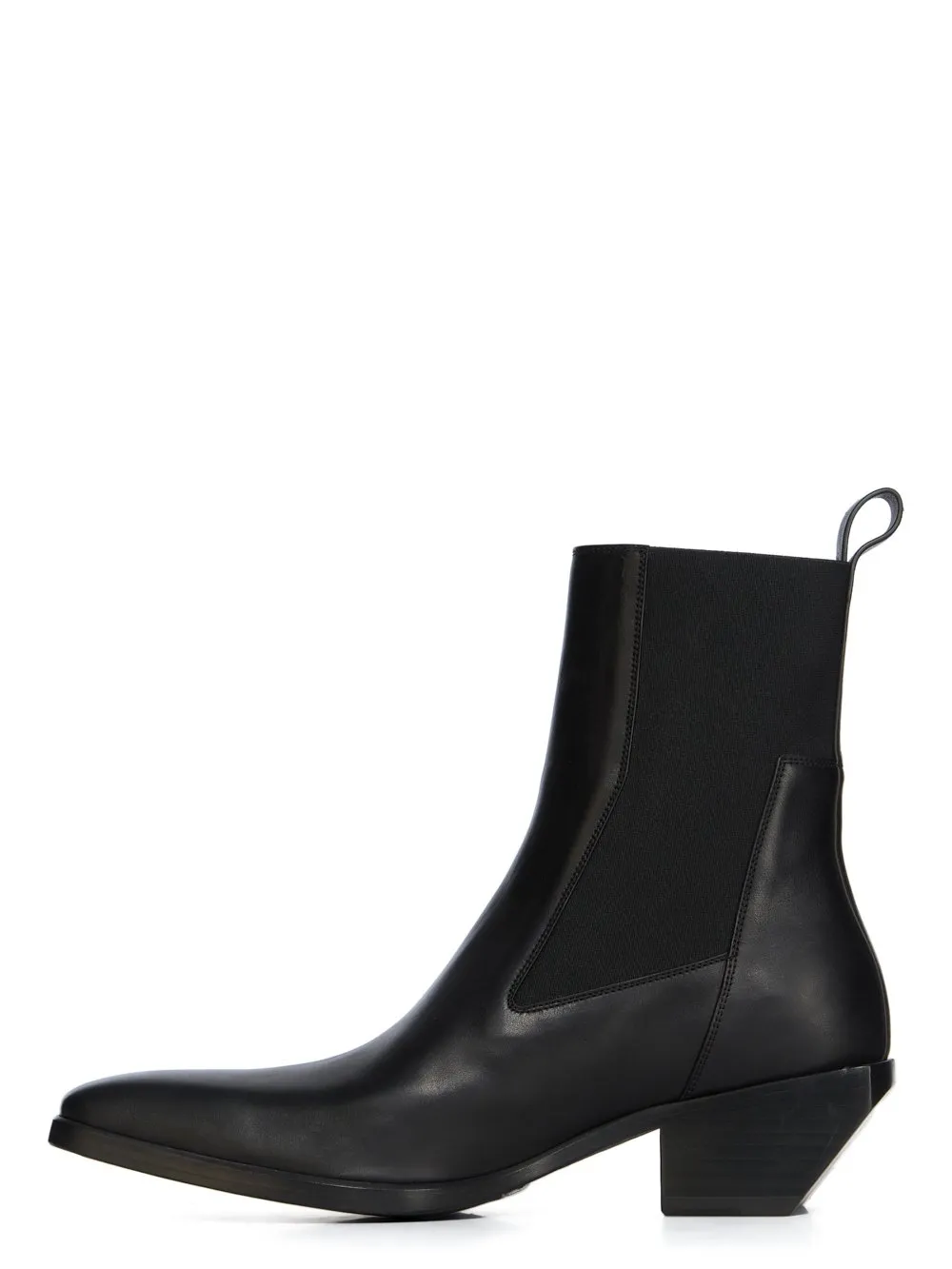 Rick Owens Concordians Heeled Sliver In Black Washed Calf