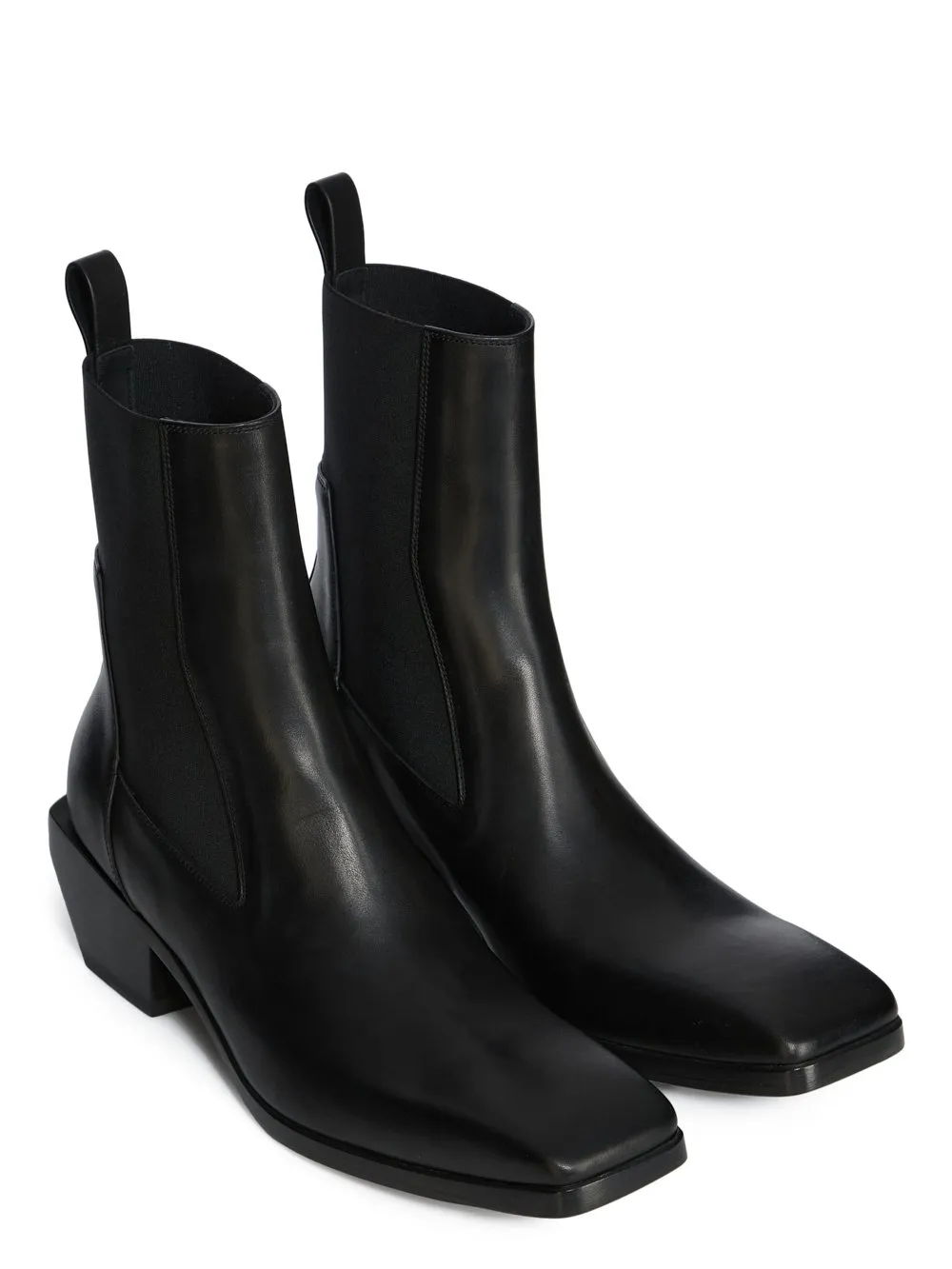 Rick Owens Concordians Heeled Sliver In Black Washed Calf