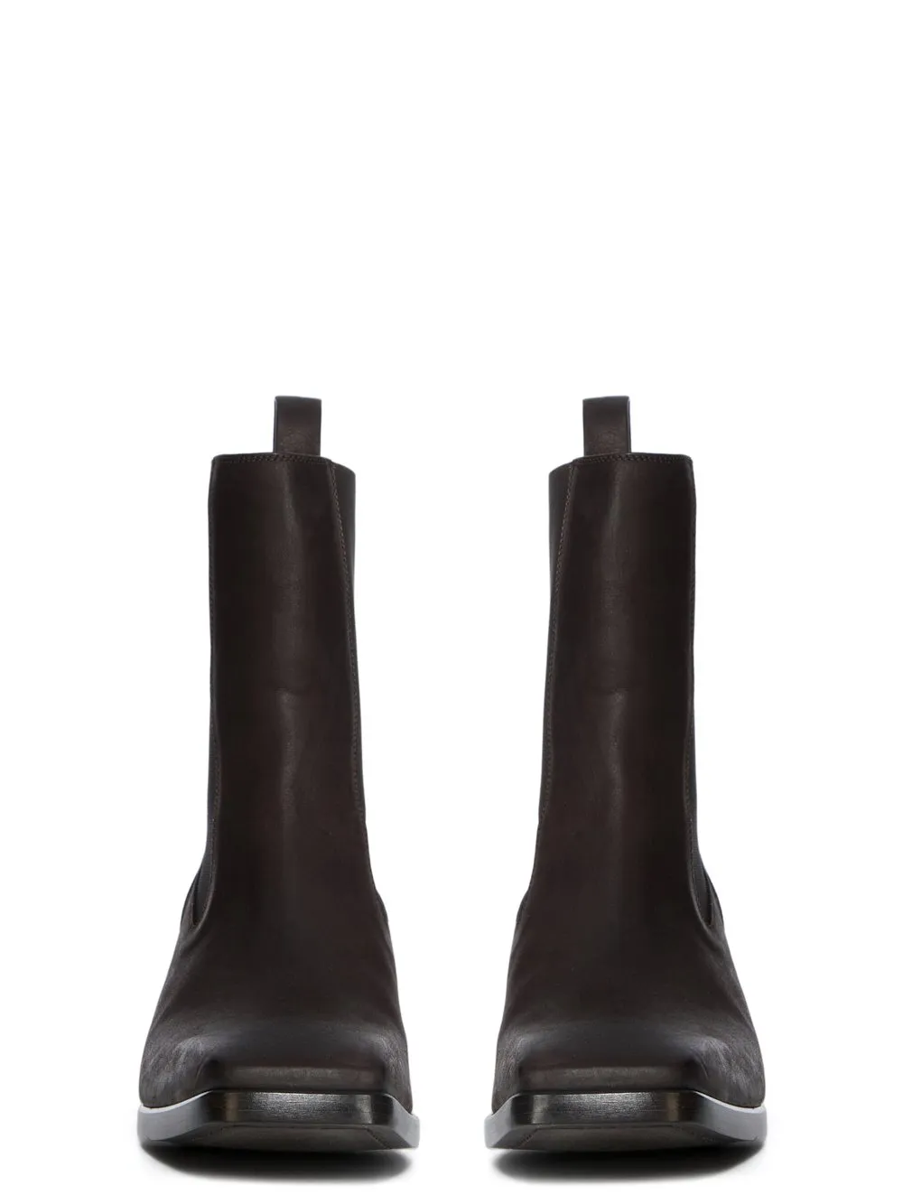 Rick Owens Concordians Heeled Sliver In Brown Nubuck