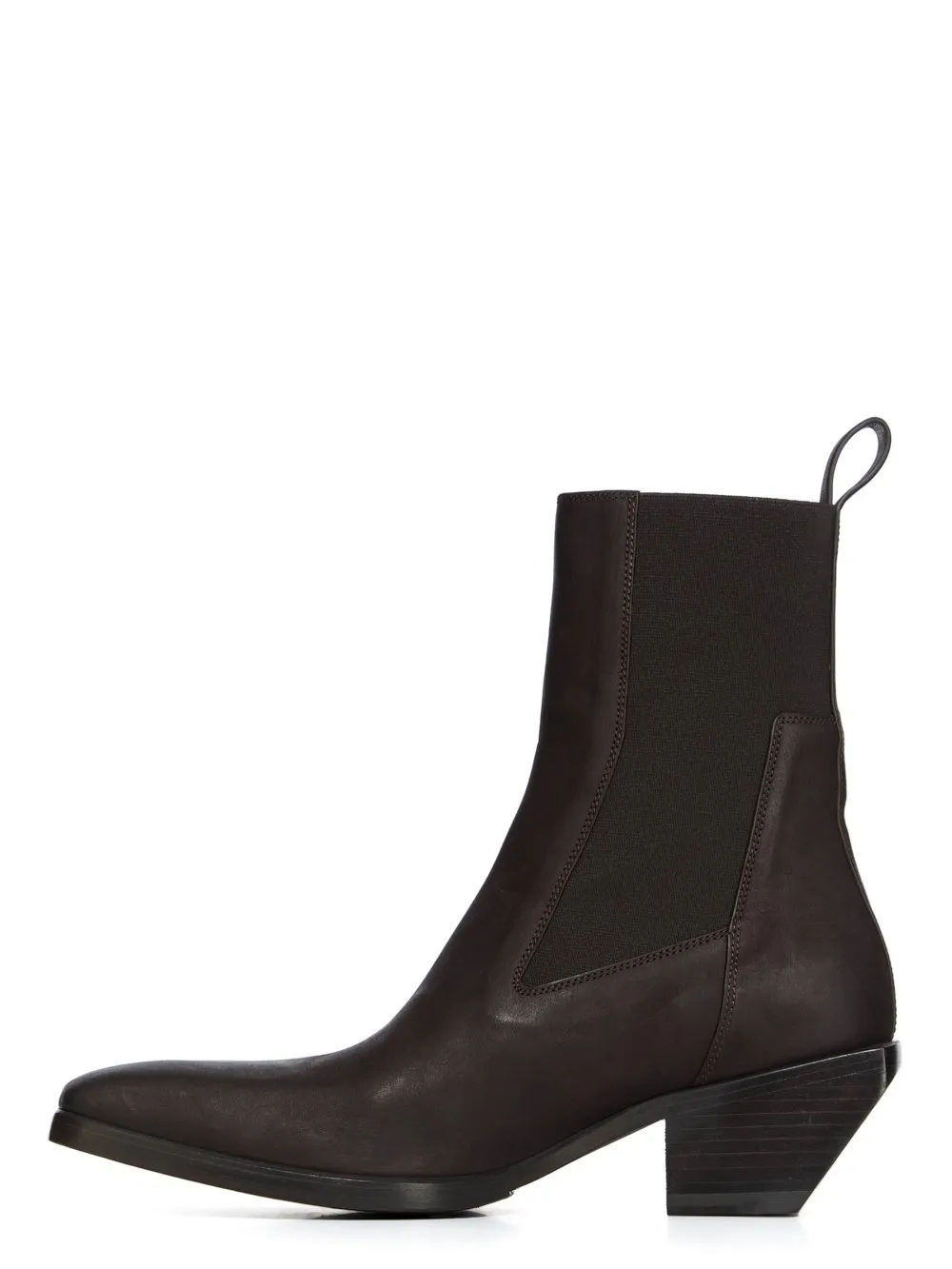 Rick Owens Concordians Heeled Sliver In Brown Nubuck