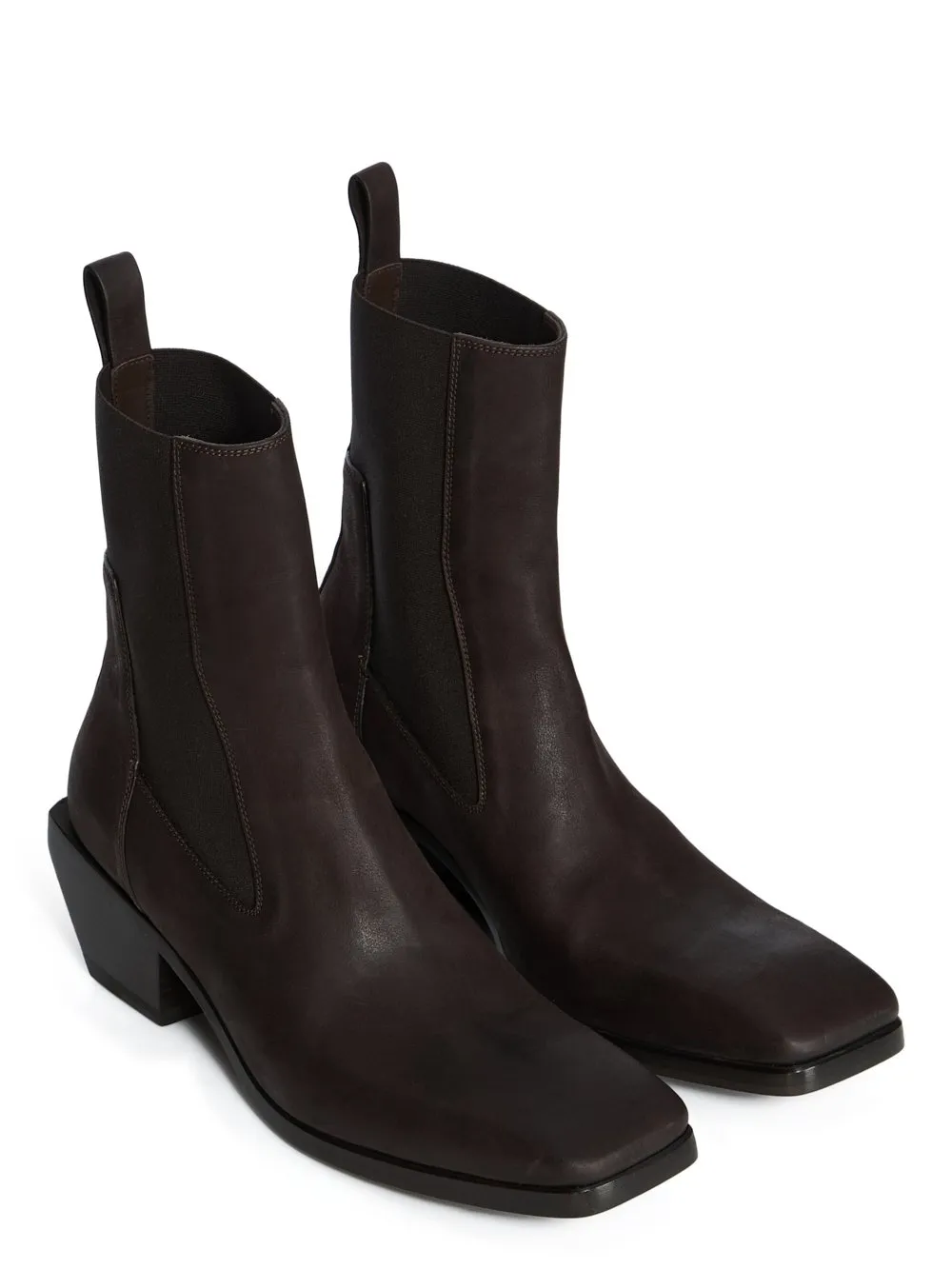 Rick Owens Concordians Heeled Sliver In Brown Nubuck