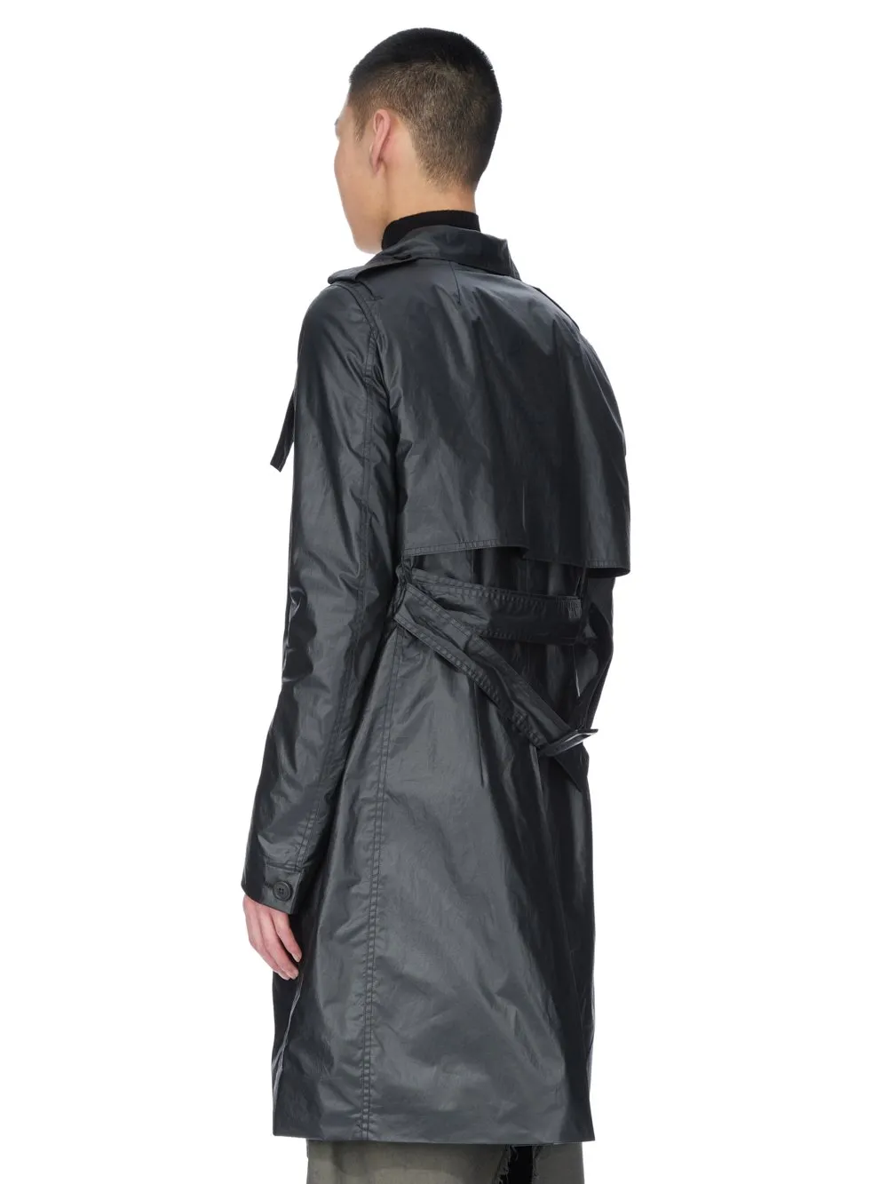 Rick Owens Concordians Mastotrench In Black Coated Poplin