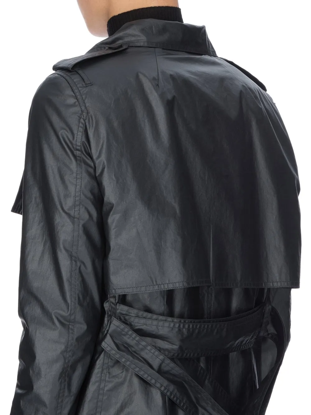 Rick Owens Concordians Mastotrench In Black Coated Poplin