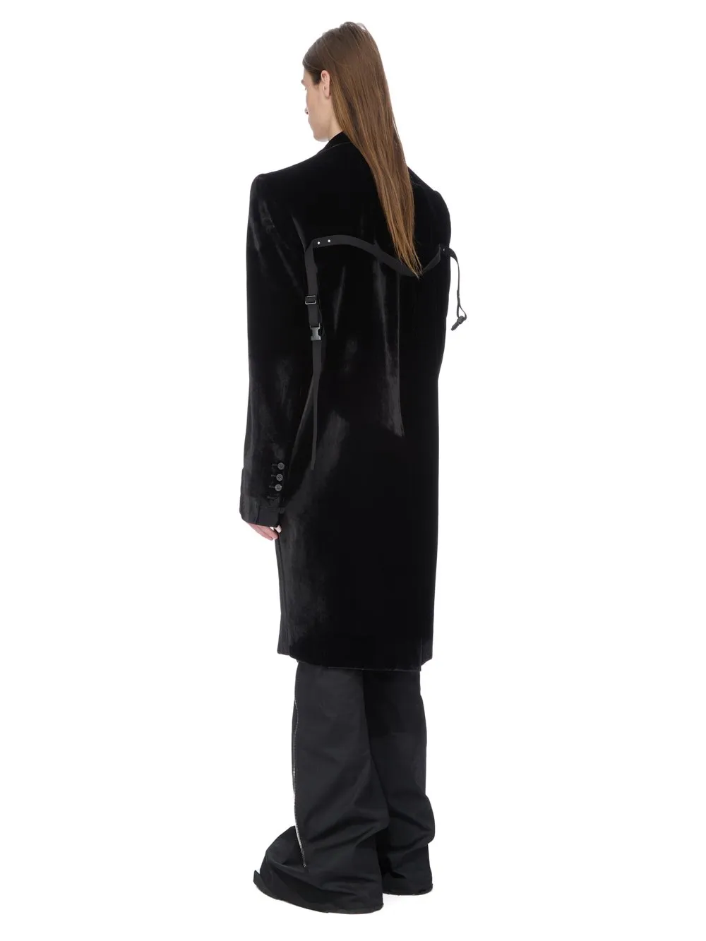 Rick Owens Concordians Fogpocket Ricks Coat In Black Velvet