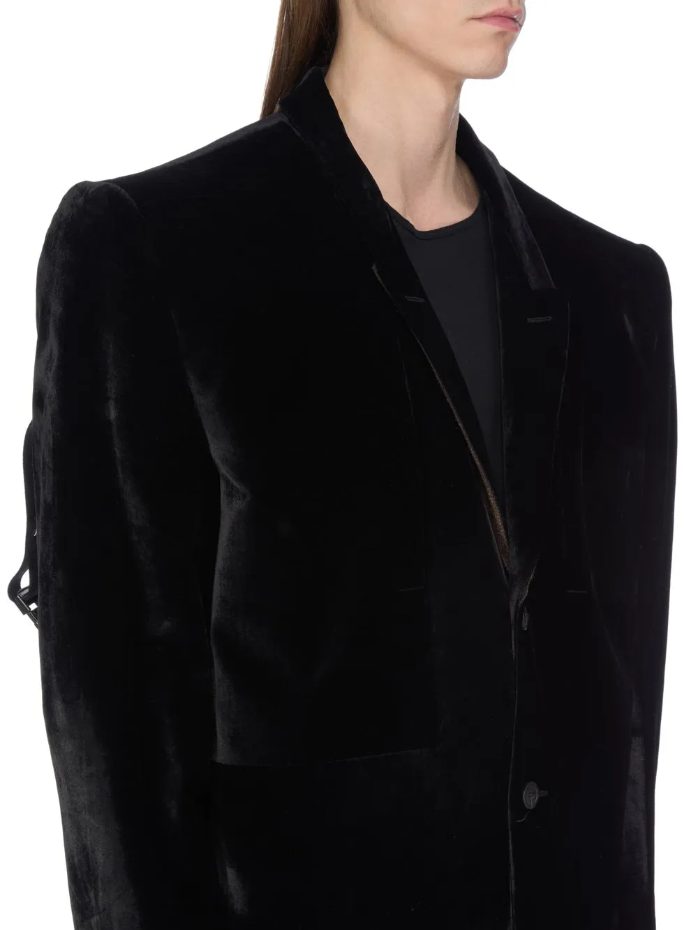 Rick Owens Concordians Fogpocket Ricks Coat In Black Velvet