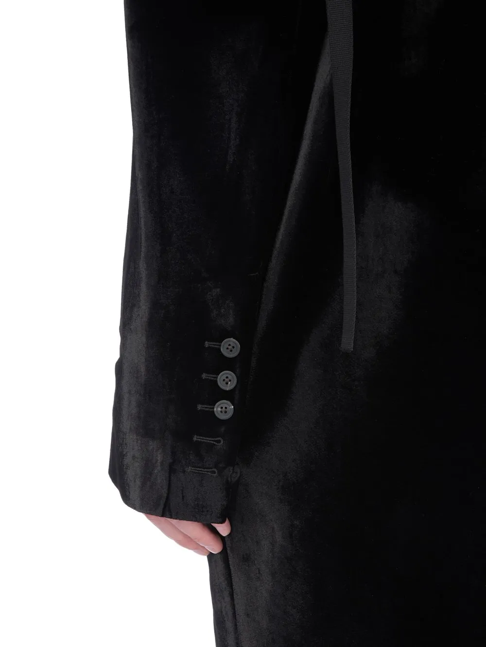 Rick Owens Concordians Fogpocket Ricks Coat In Black Velvet