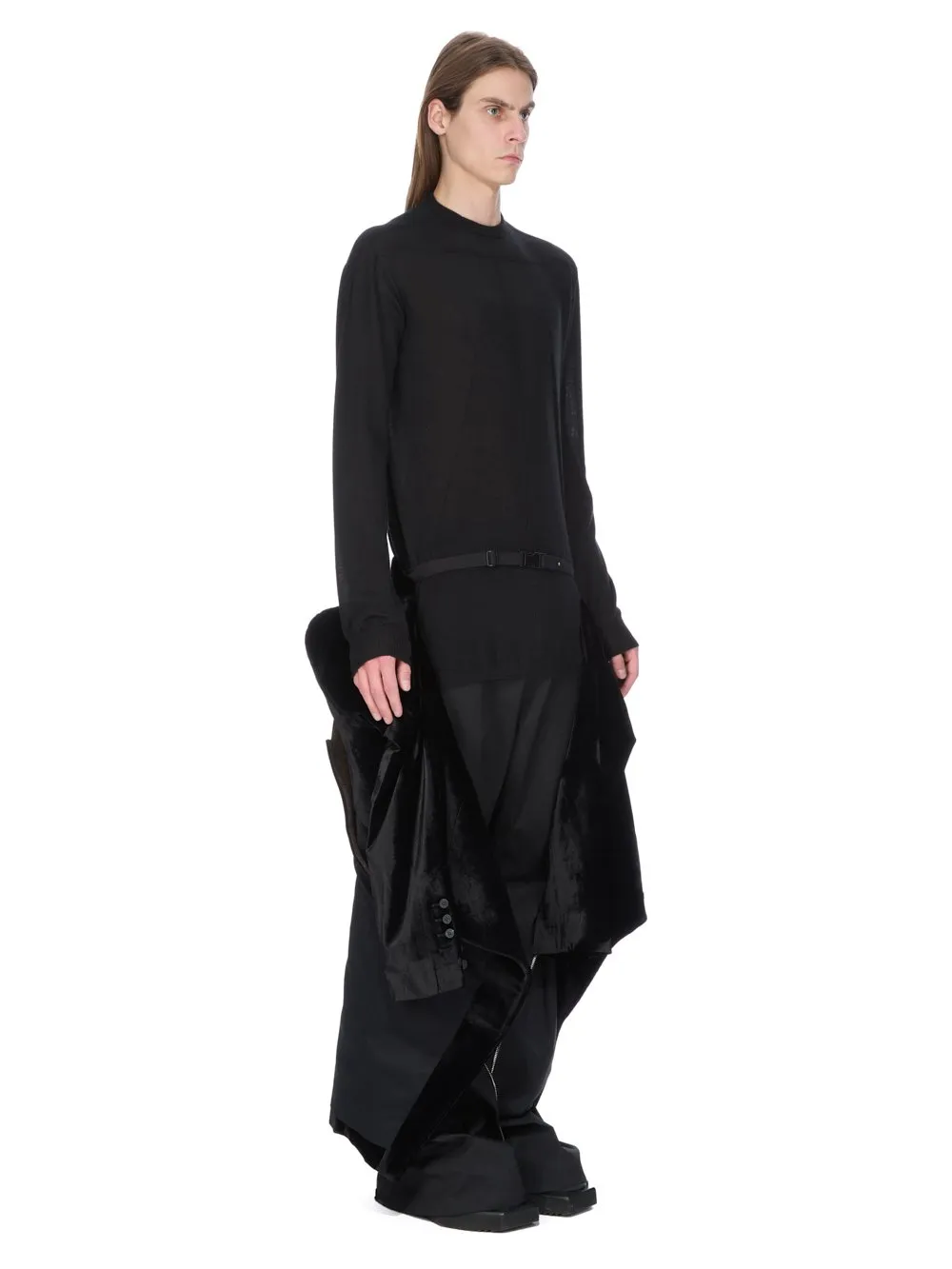 Rick Owens Concordians Fogpocket Ricks Coat In Black Velvet