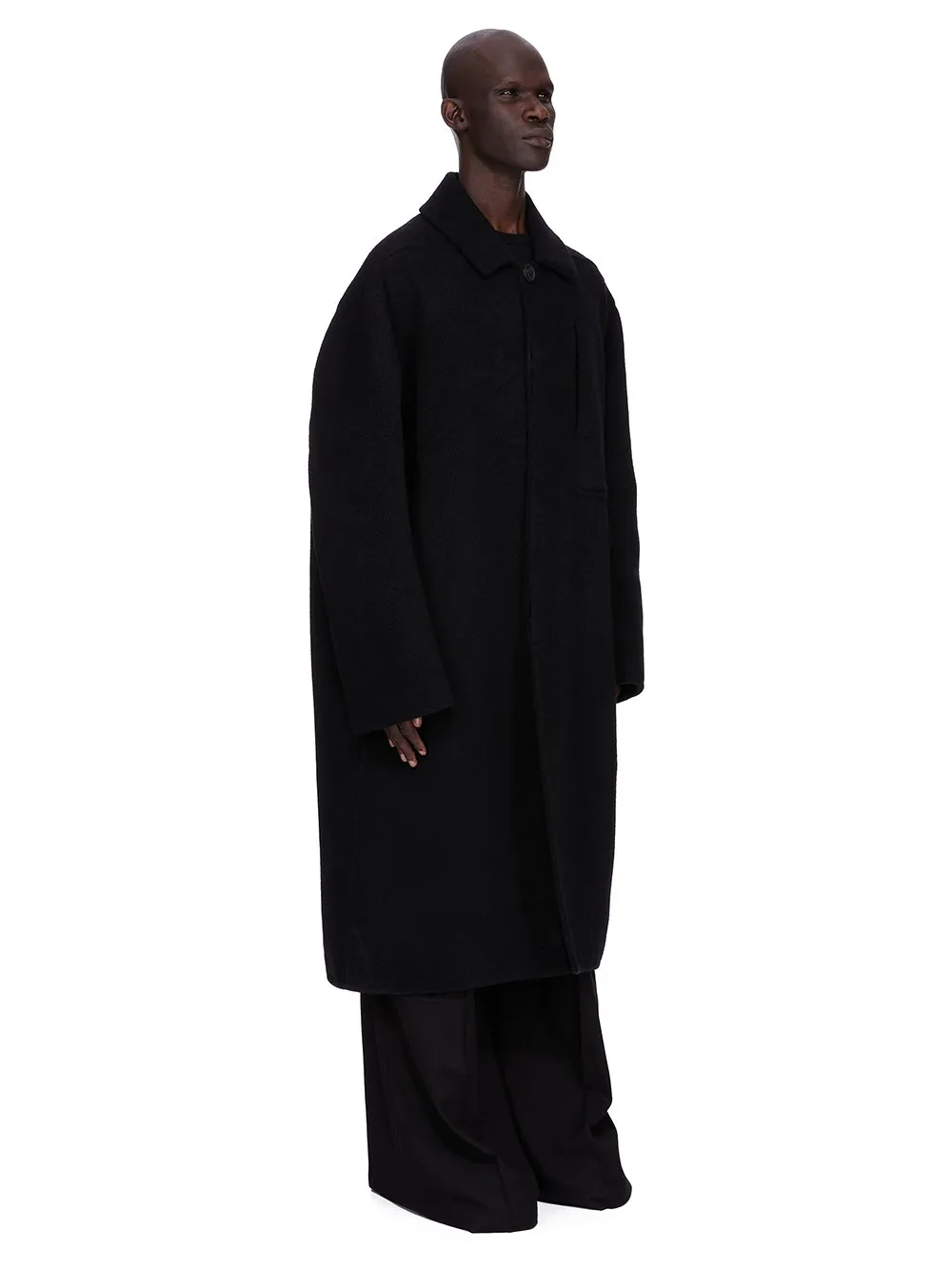 Rick Owens Concordians Jumbo Mac In Black Double Cashmere
