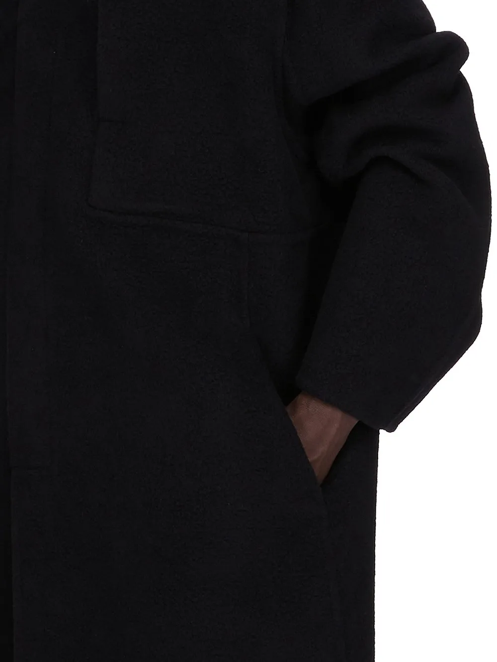 Rick Owens Concordians Jumbo Mac In Black Double Cashmere
